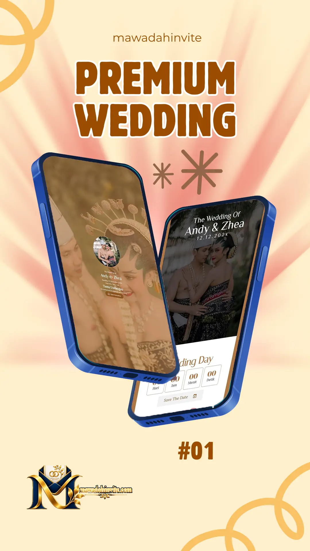 Template undangan digital premium Mawadah Invite 1