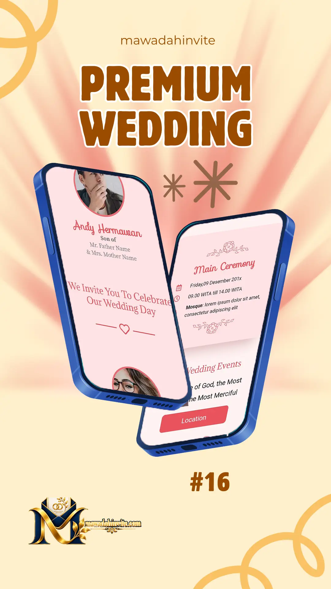 Template undangan digital premium Mawadah Invite 16