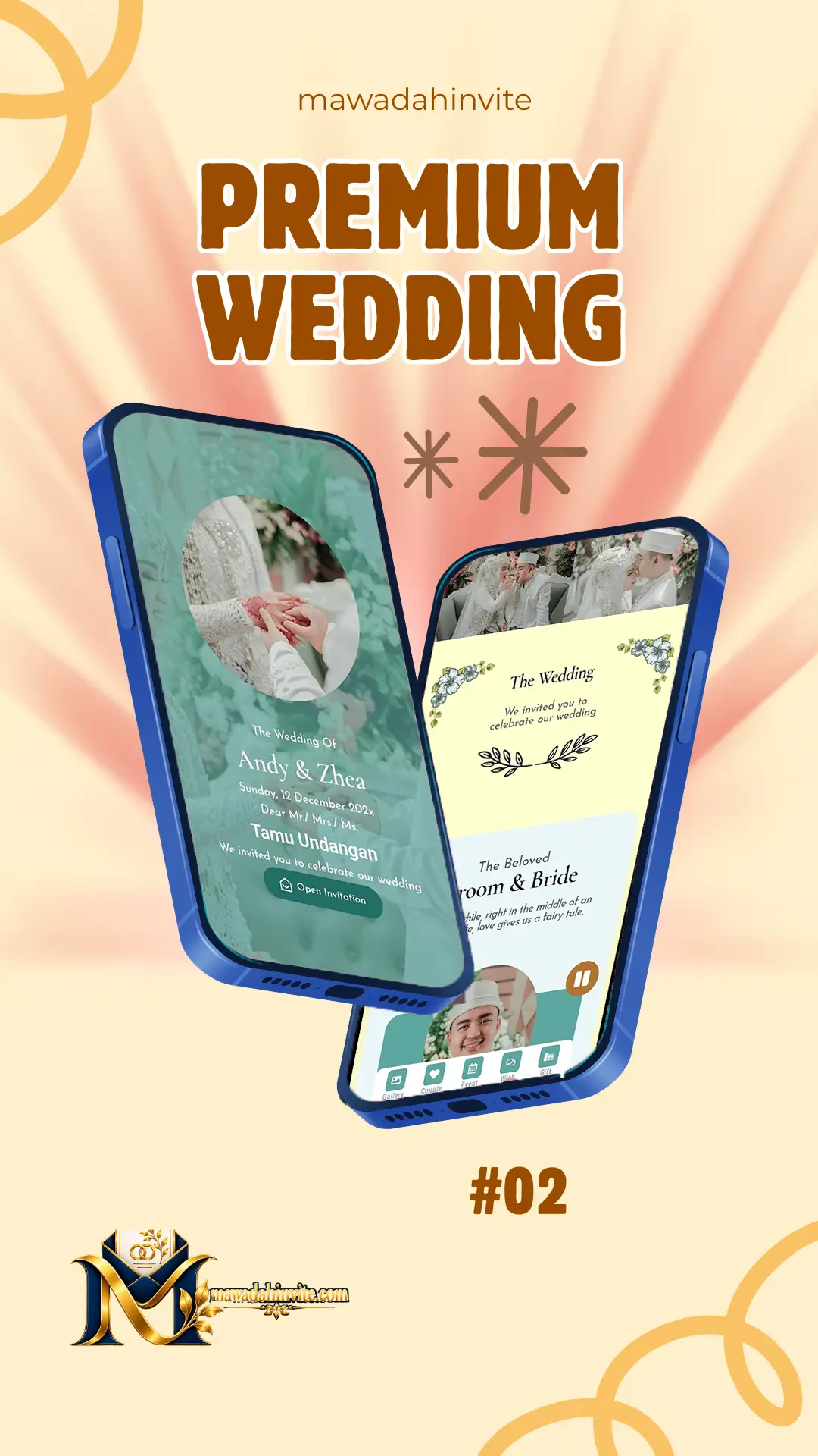 Template undangan digital premium Mawadah Invite 2