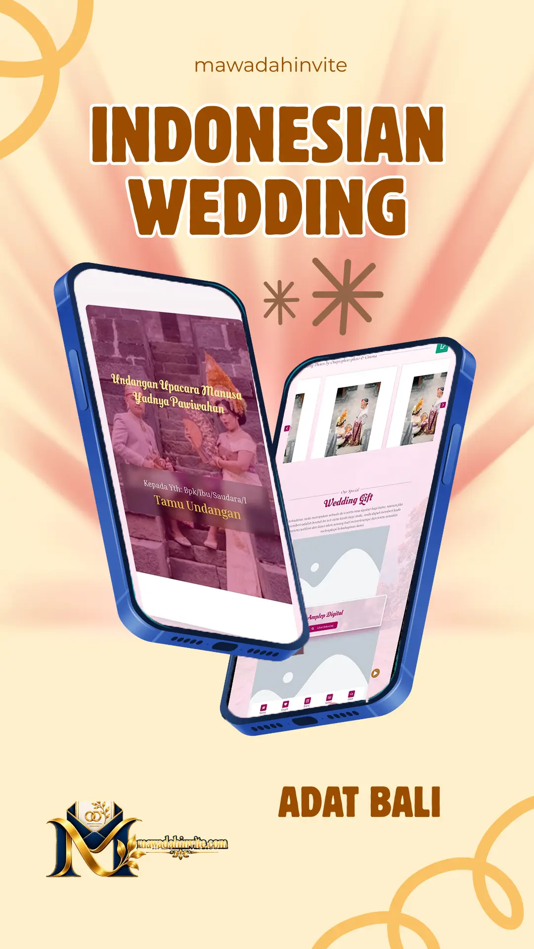 Template undangan pernikahan adat Bali
