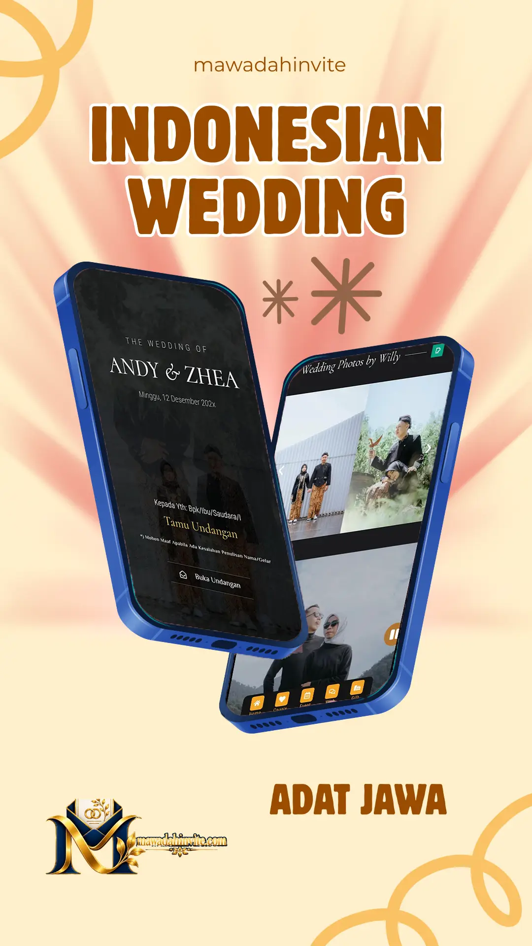 Template undangan pernikahan adat Jawa